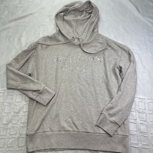 Victoria's Secret Fleece Pullover Hoodie Color Gray Tan Medium